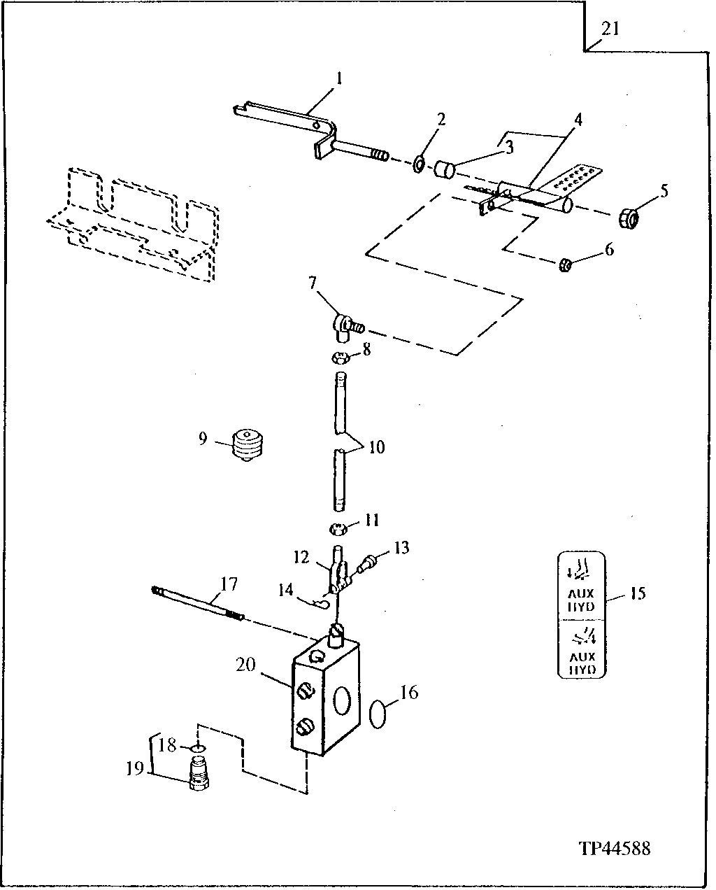 Sixth Function Foot Control Linkage And Valve (Two Lever) (796891 - 801199)