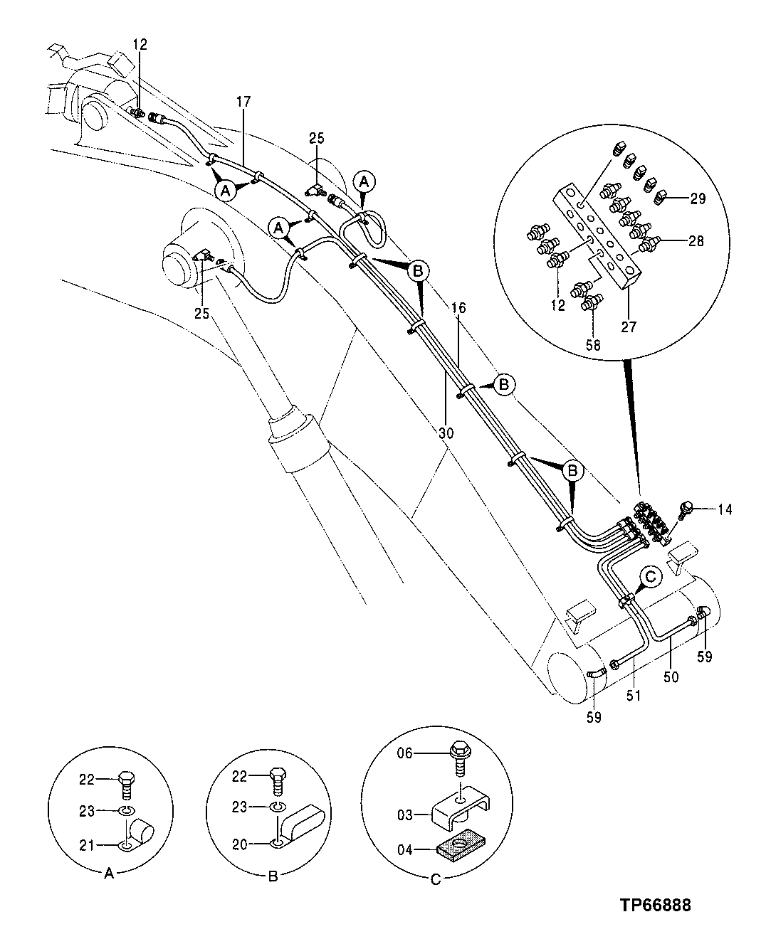 Lubricate Pipings - Standard Boom, Heavy Duty Boom