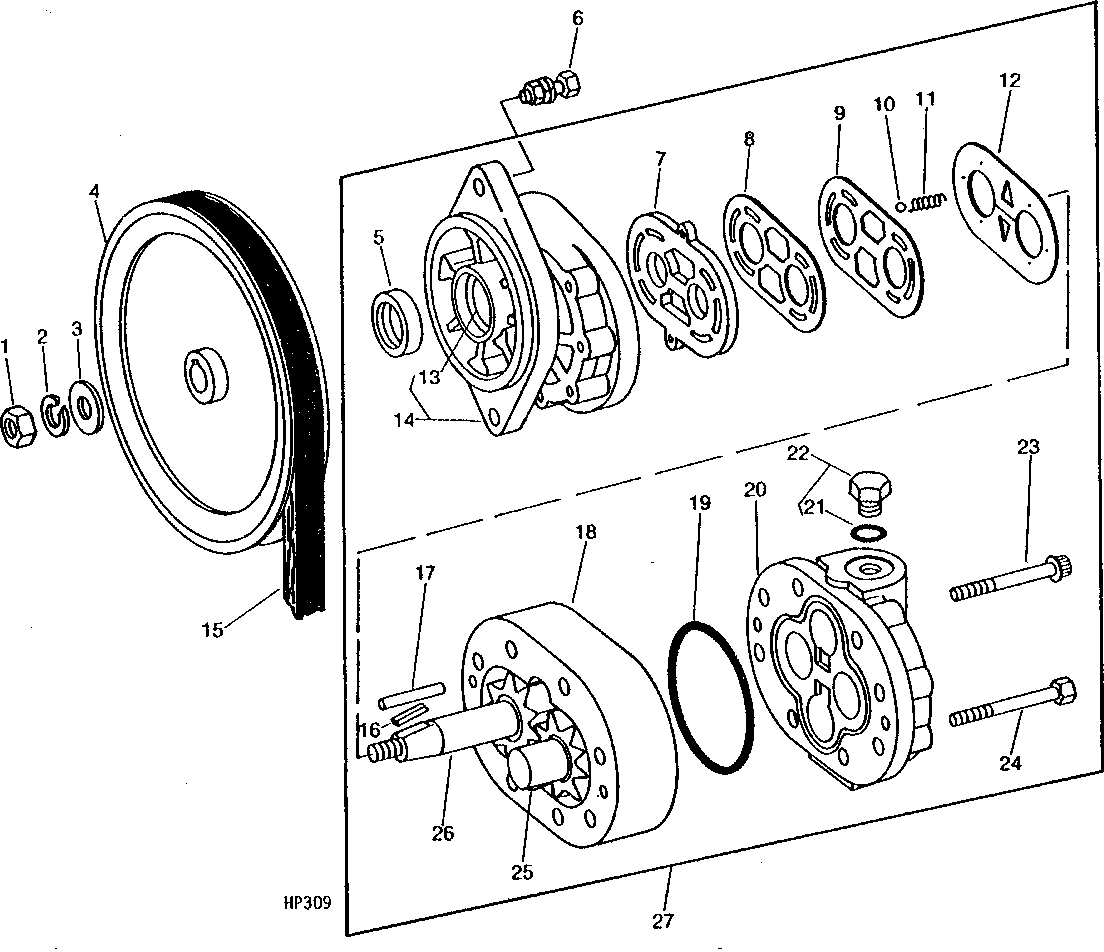HYDROSTATIC DRIVE REEL HYDRAULIC PUMP AND SHEAVE