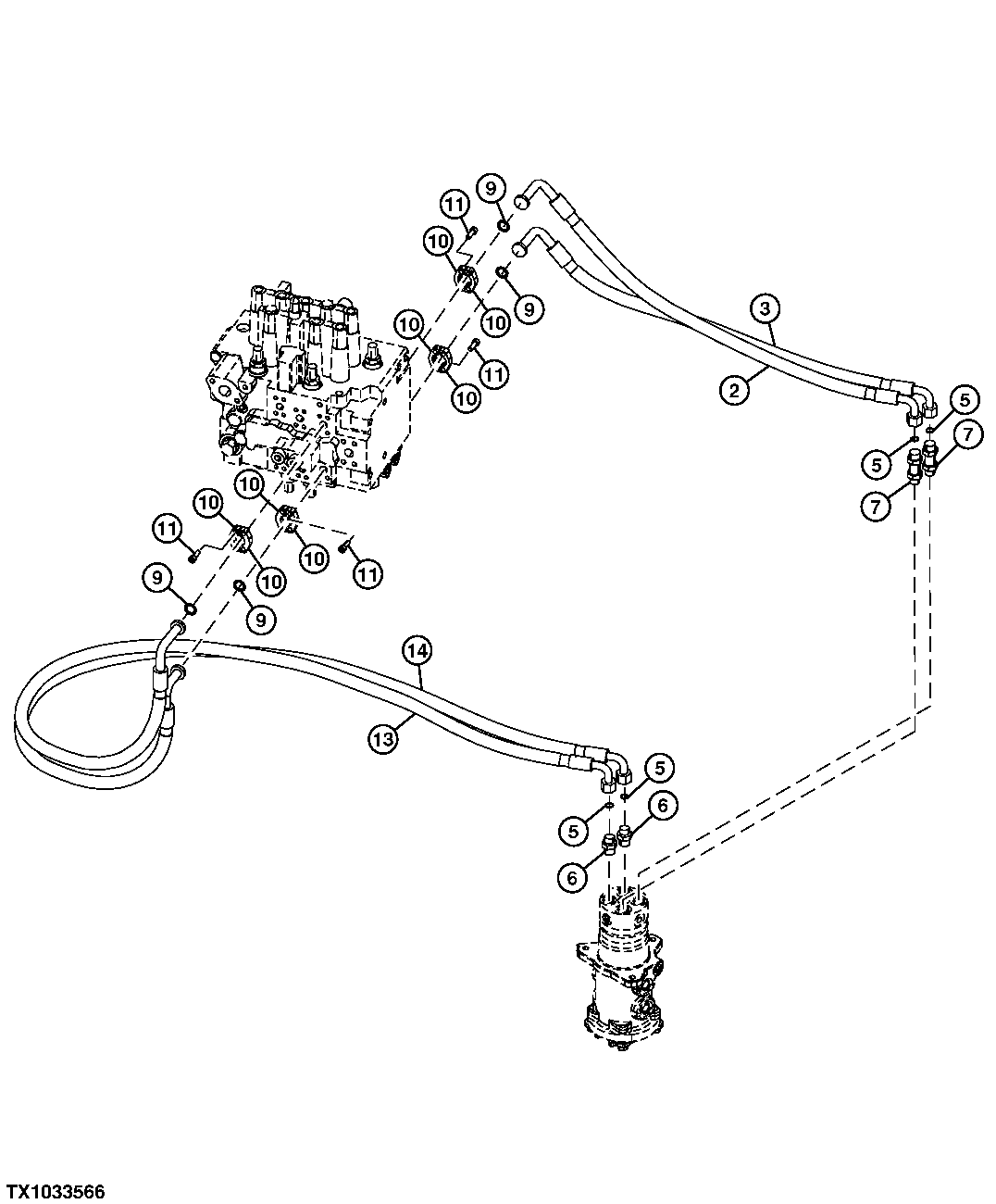 Hydraulic Lines (Control Valve To Rotary Manifold)