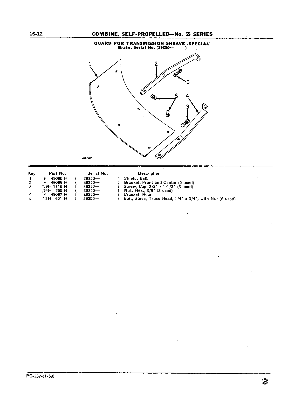 Guard for Transmission Sheave: Serial No. (39350- )