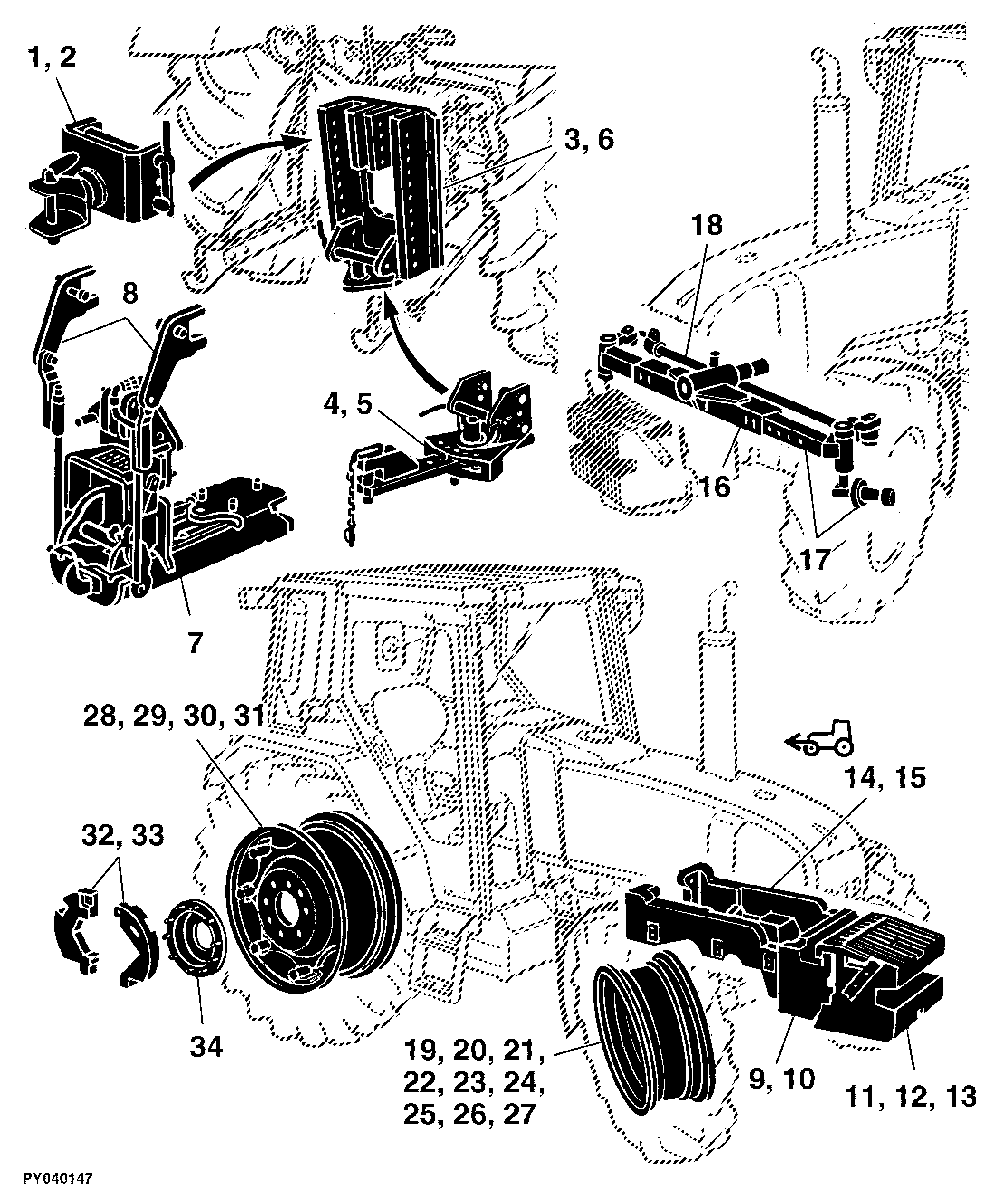 81 FRONT-AXLE SUPPORT, FRONT AXLE, WHEELS, ADDITIONAL WEIGHTS