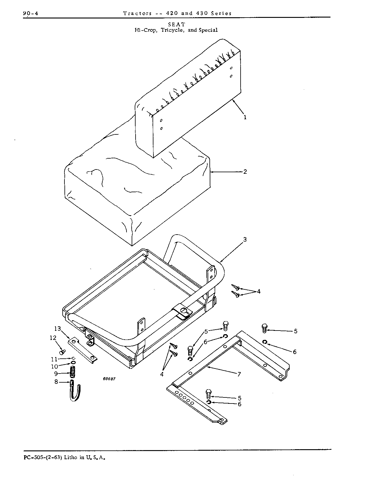 Frame, seat (H, T, and V)