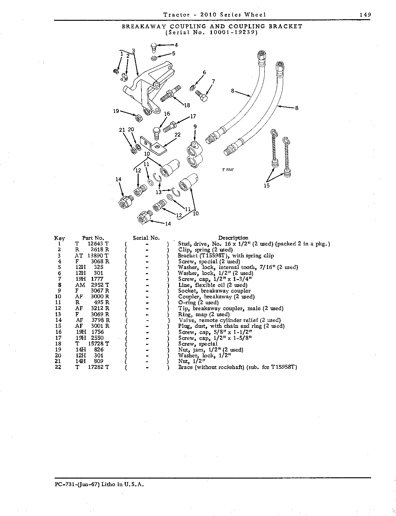 Breakaway coupling and bracket