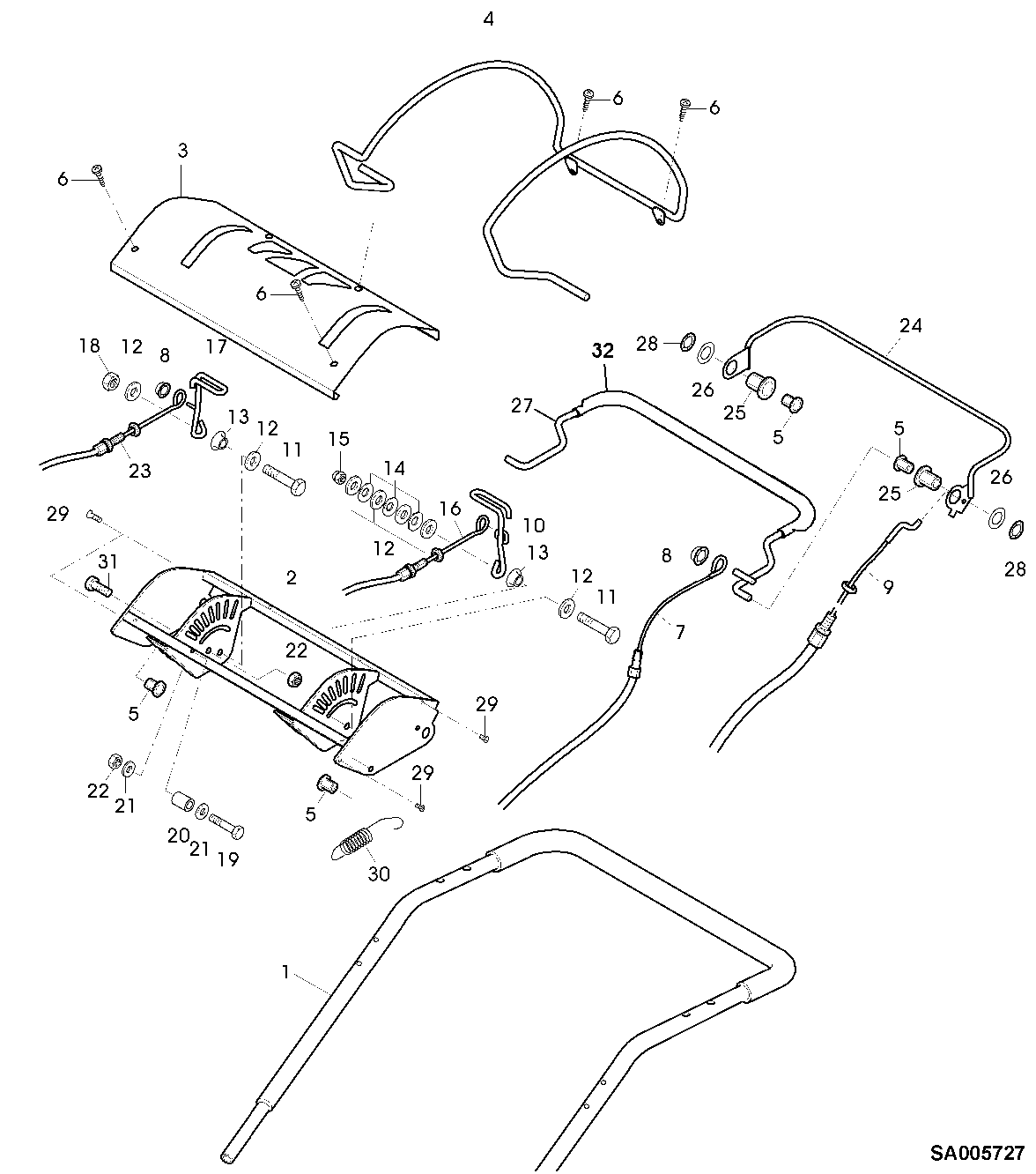 CONTROL PANEL, STARTING MOTOR, SHIFT LINKAGE