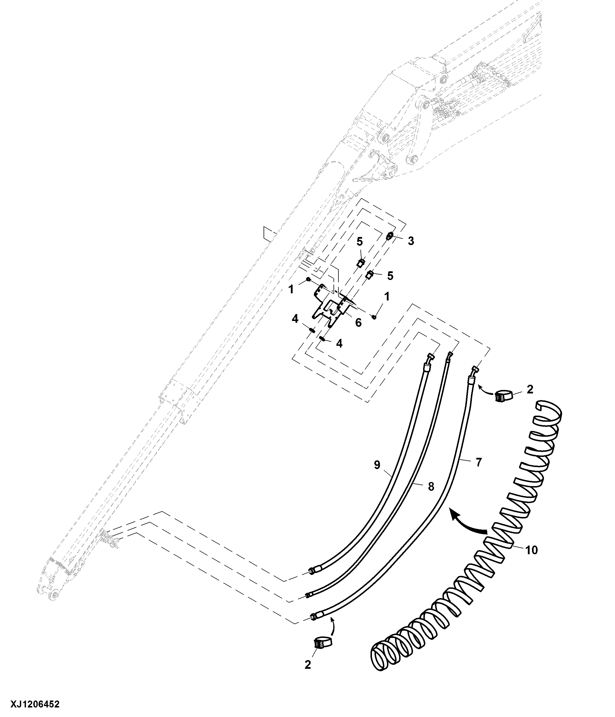 Oil Lines, Direct Housing, Extension Boom, CH9