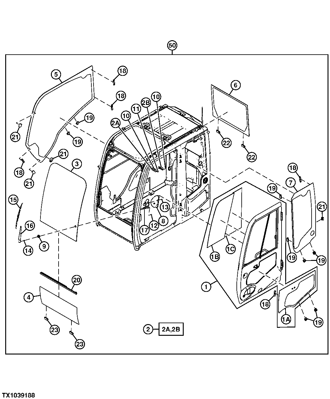 Cab Components (Glass, Wiper Arm, and Door)