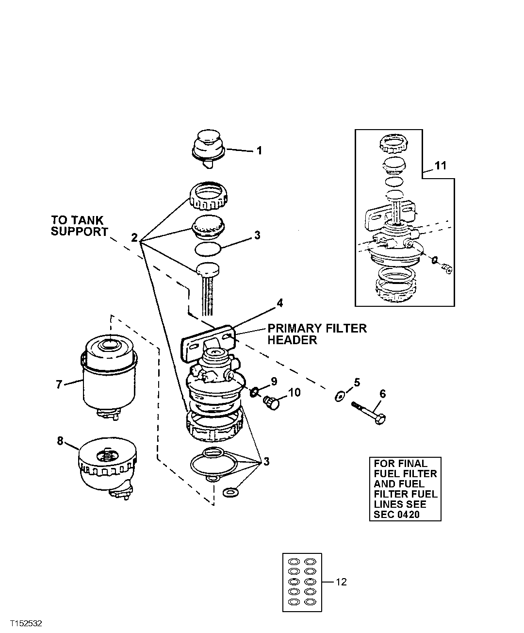 PRIMARY FUEL FILTER,WATER SEPARATOR,FILTER ELEMENT AND SERVICE KITS