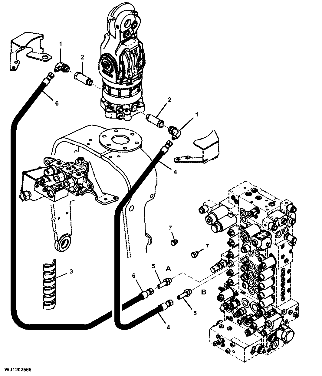 Hydraulic Hoses for Rotator Valve to Indexator Rotator