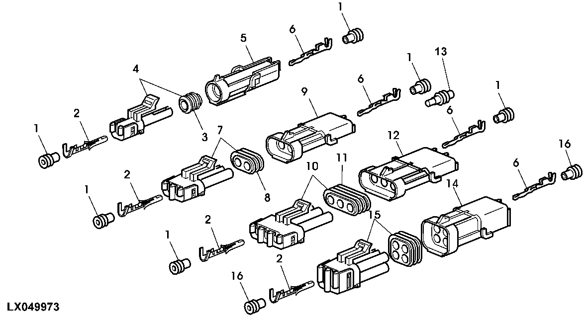 CONNECTOR 1-, 2-, 3- OR 4-TERMINAL (WEATHER PACK)