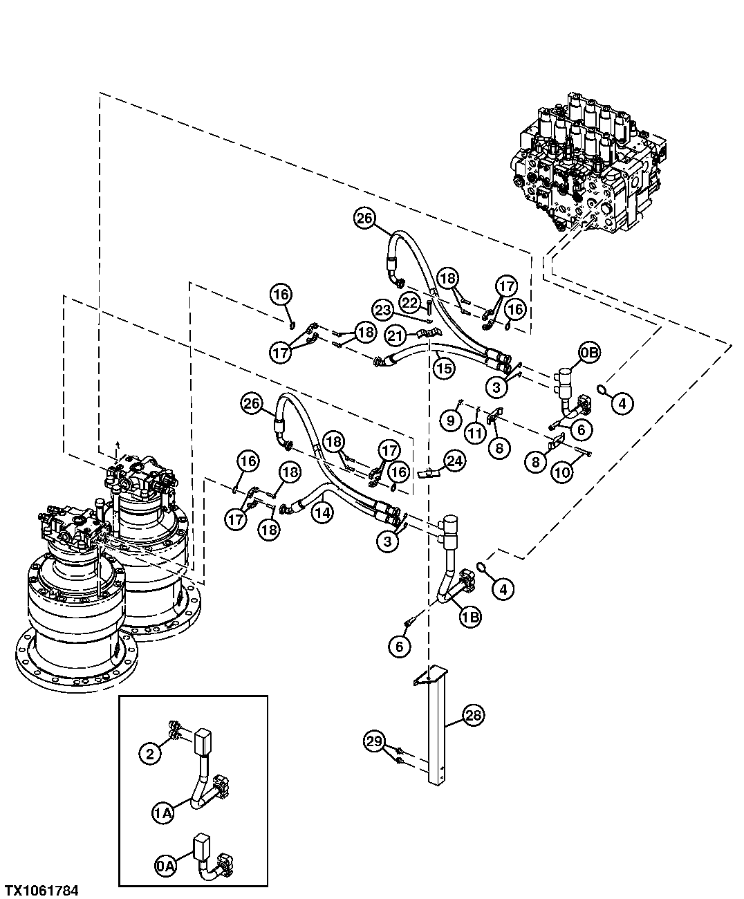 Hydraulic Lines (Control Valve To Swing Motor)