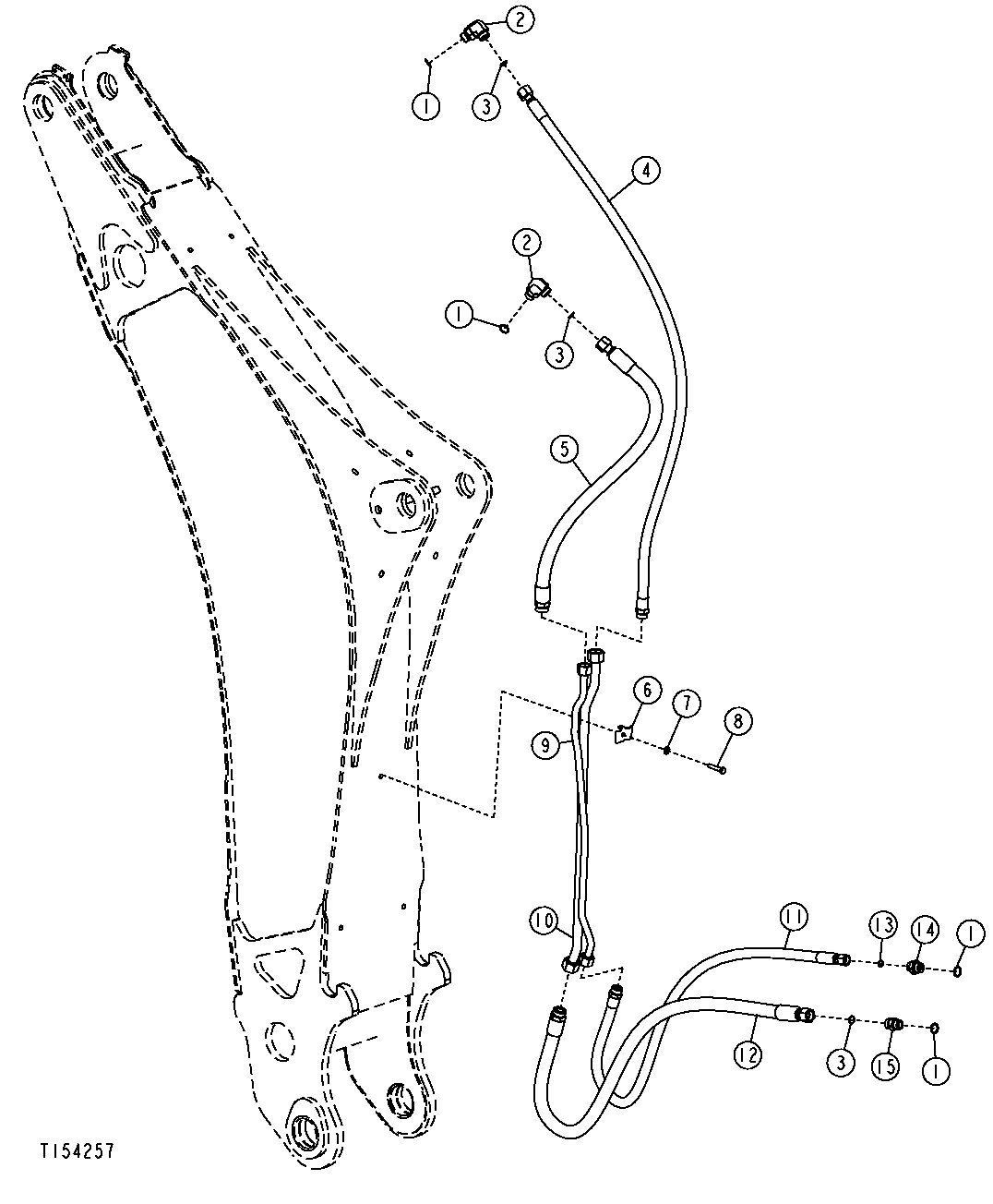 Crowd Cylinder Hydraulic Hoses and Oil Lines