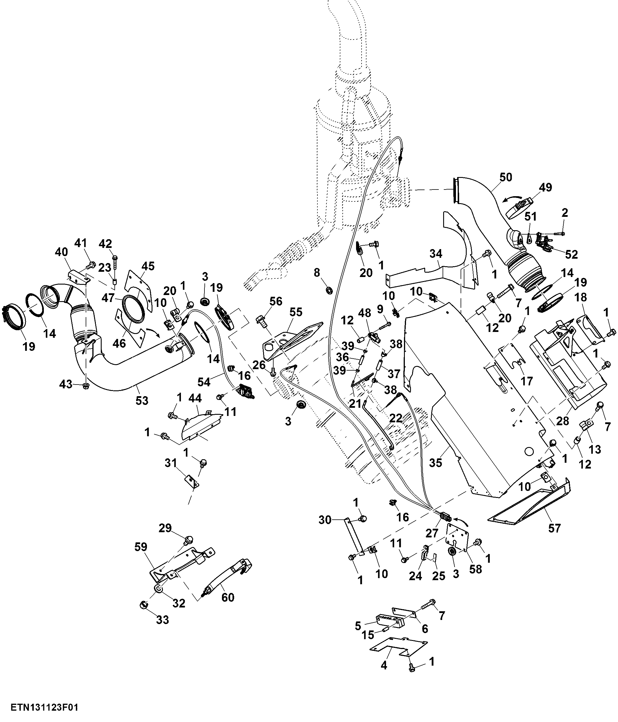 Exhaust Pipe, 13.5 L, FT4 Engine (1/2) (800139 - )