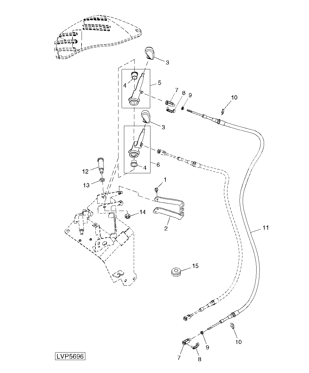 ROCKSHAFT CONTROL LEVERS (MECHANICAL HITCH) (ISOLATED OPEN OPERATOR STATION / CAB)