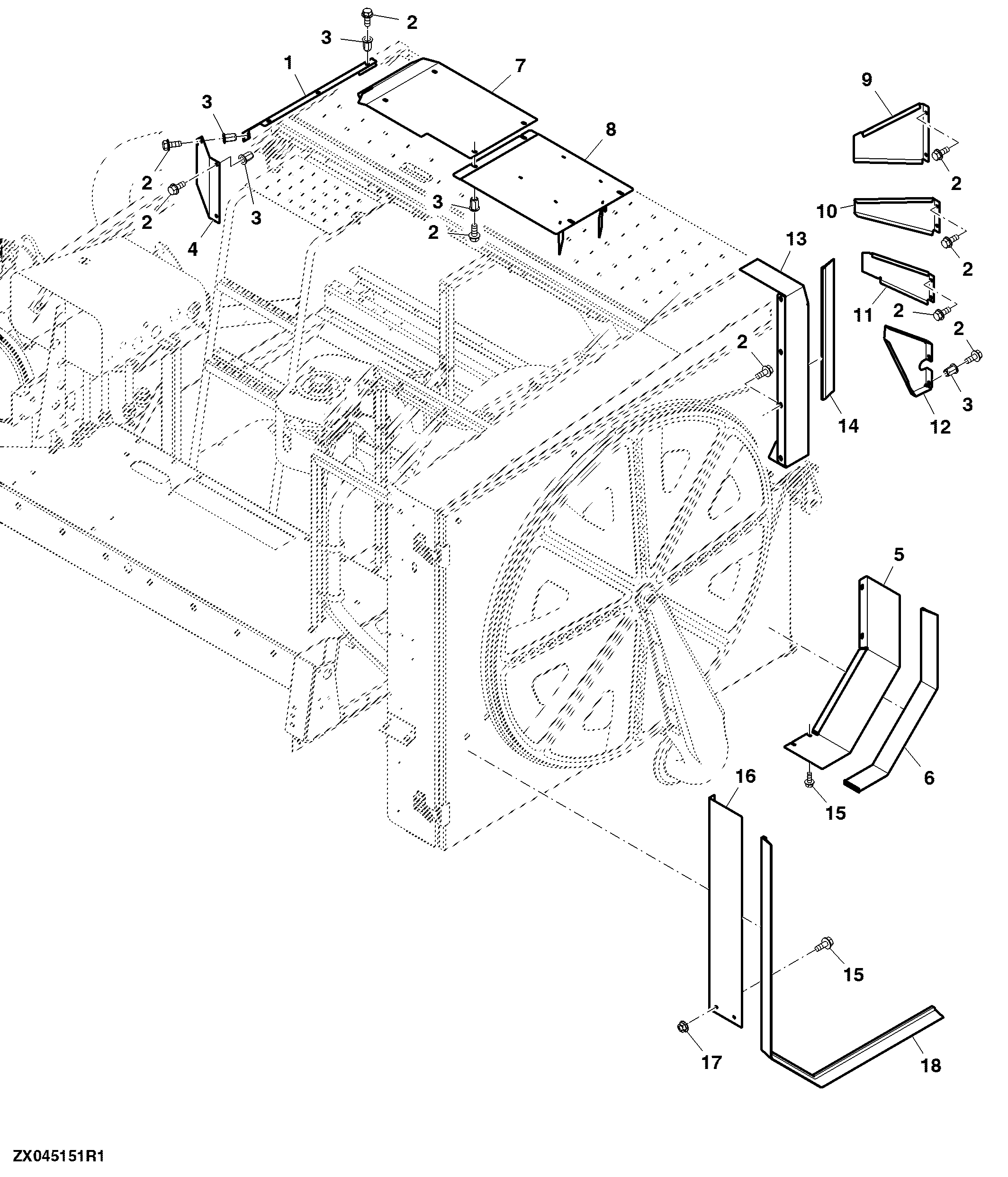 Deflectors For Cooling Package, Engine And Exhaust System - IT4