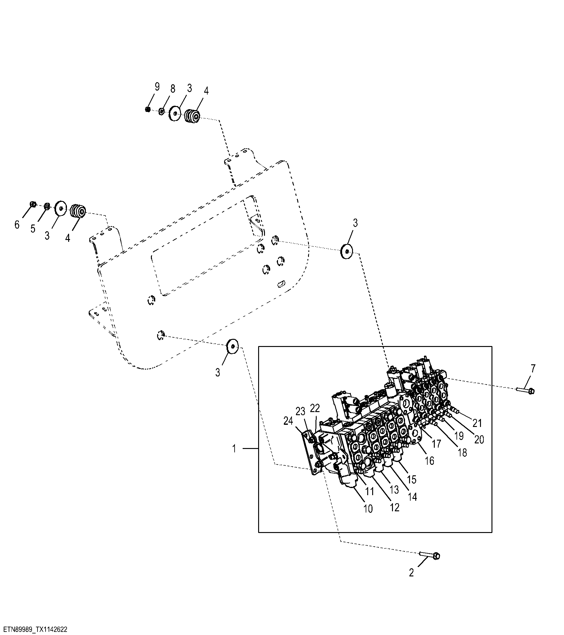Main Control Valve, 14 Pass Manifold (Mobile Hydraulics) (254106 - )