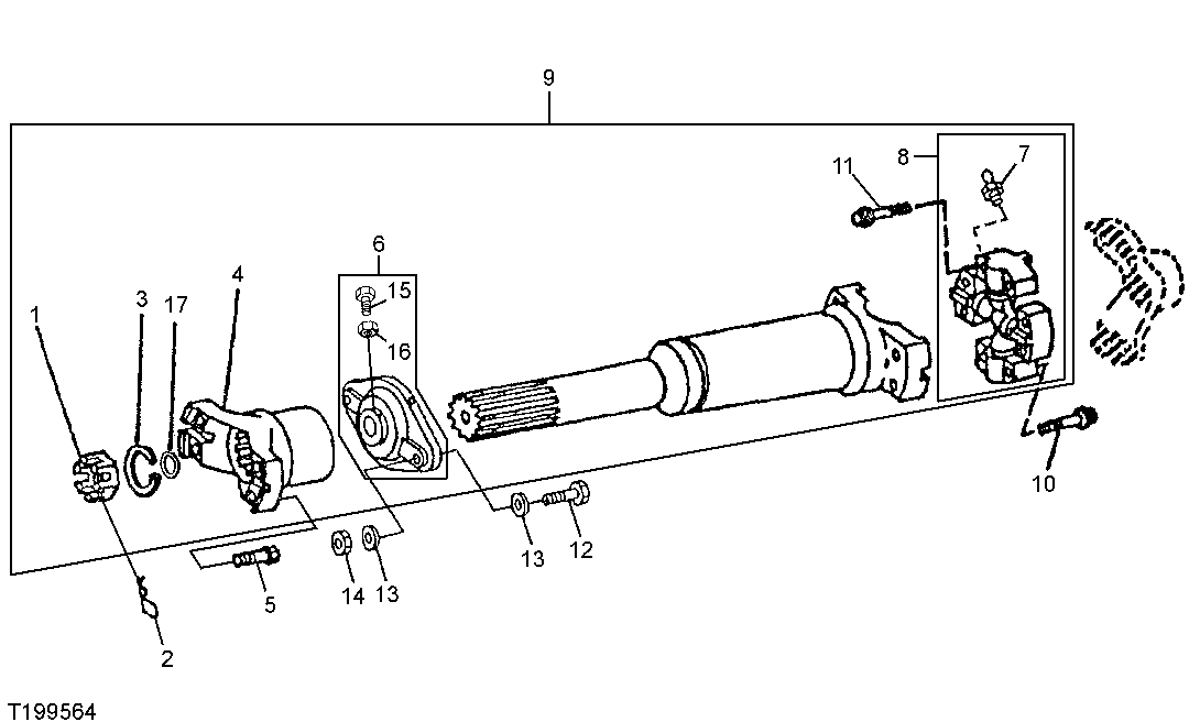 COUPLING SHAFT (DANA) (SERIAL NO. 586629- )