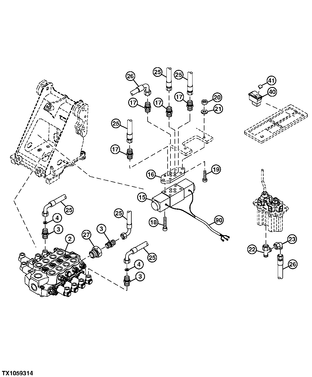 Auxiliary Hydraulic Controls and Hydraulic Lines