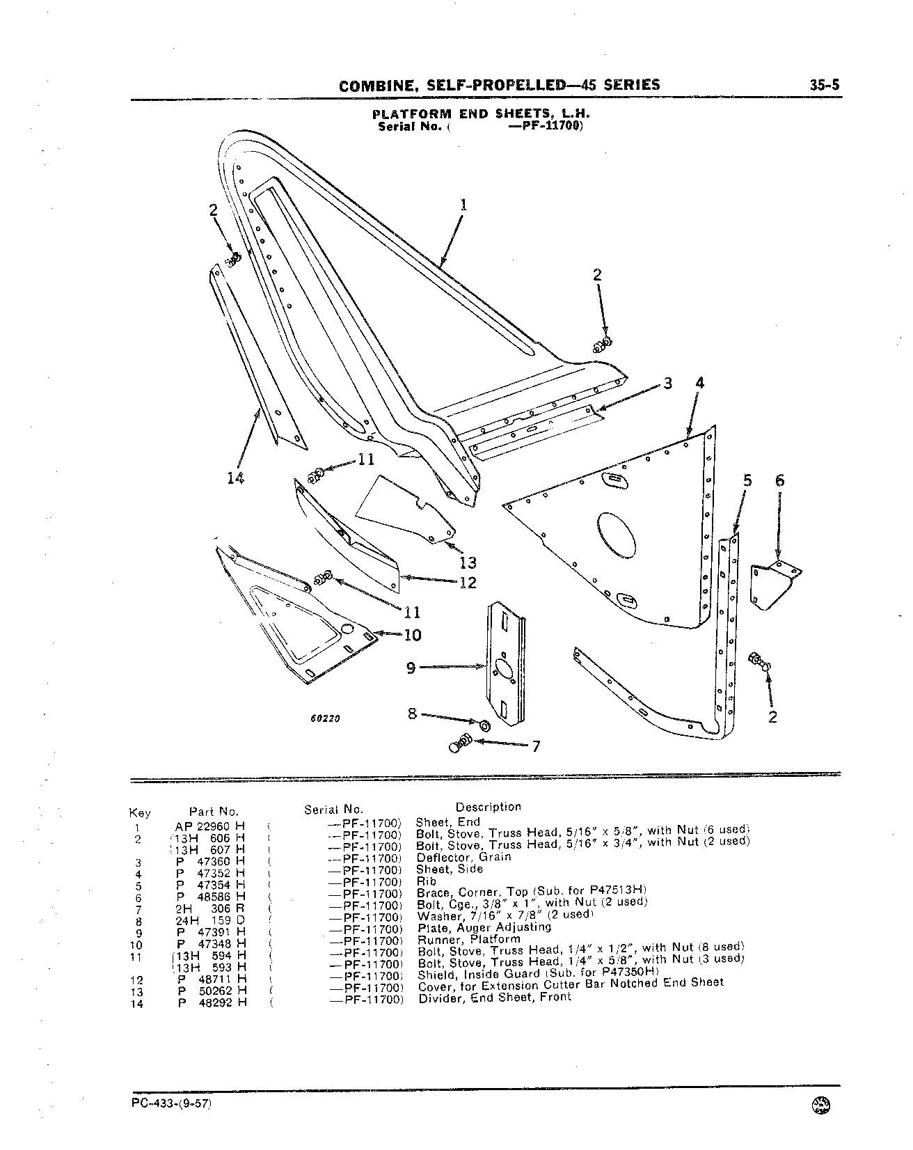 Platform End Sheet, L.H., and Divider