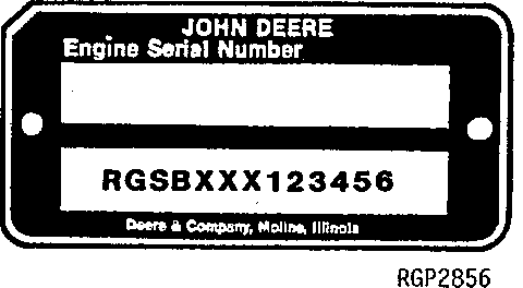 SHORT BLOCK SERIAL NUMBER PLATE
