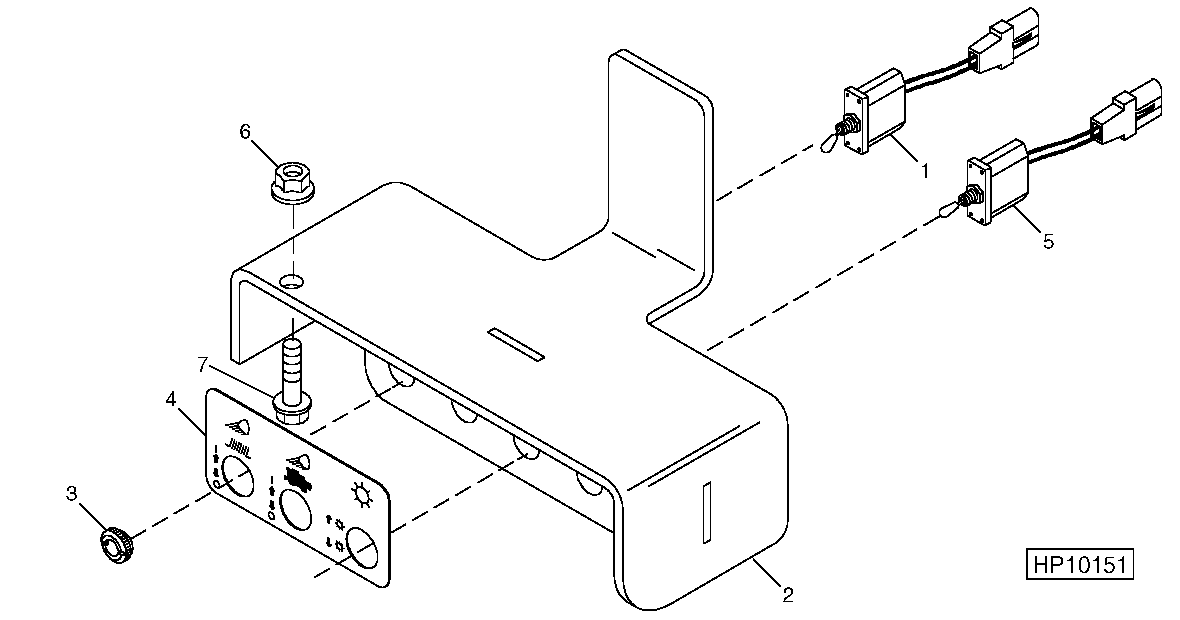 Chopper Position Switch, Light Switch and Bracket