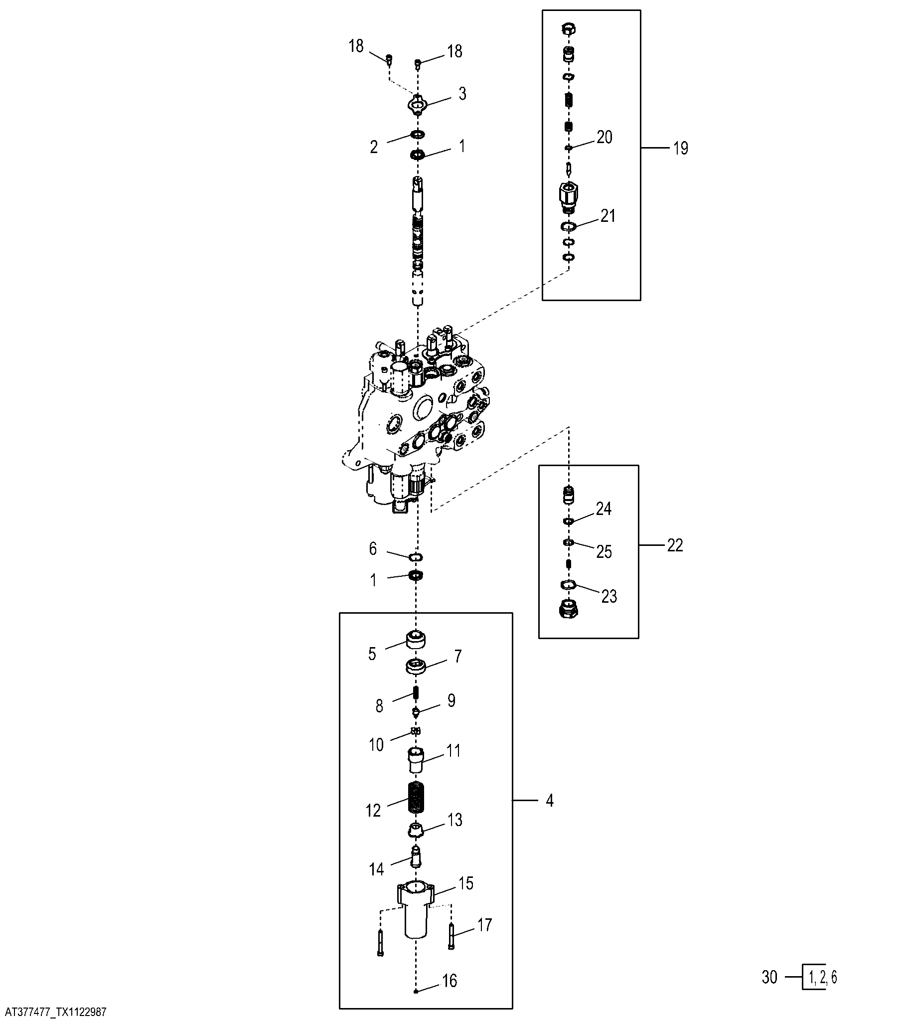 Boom Circuit Relief Valve with Electrohydraulic Auxiliary