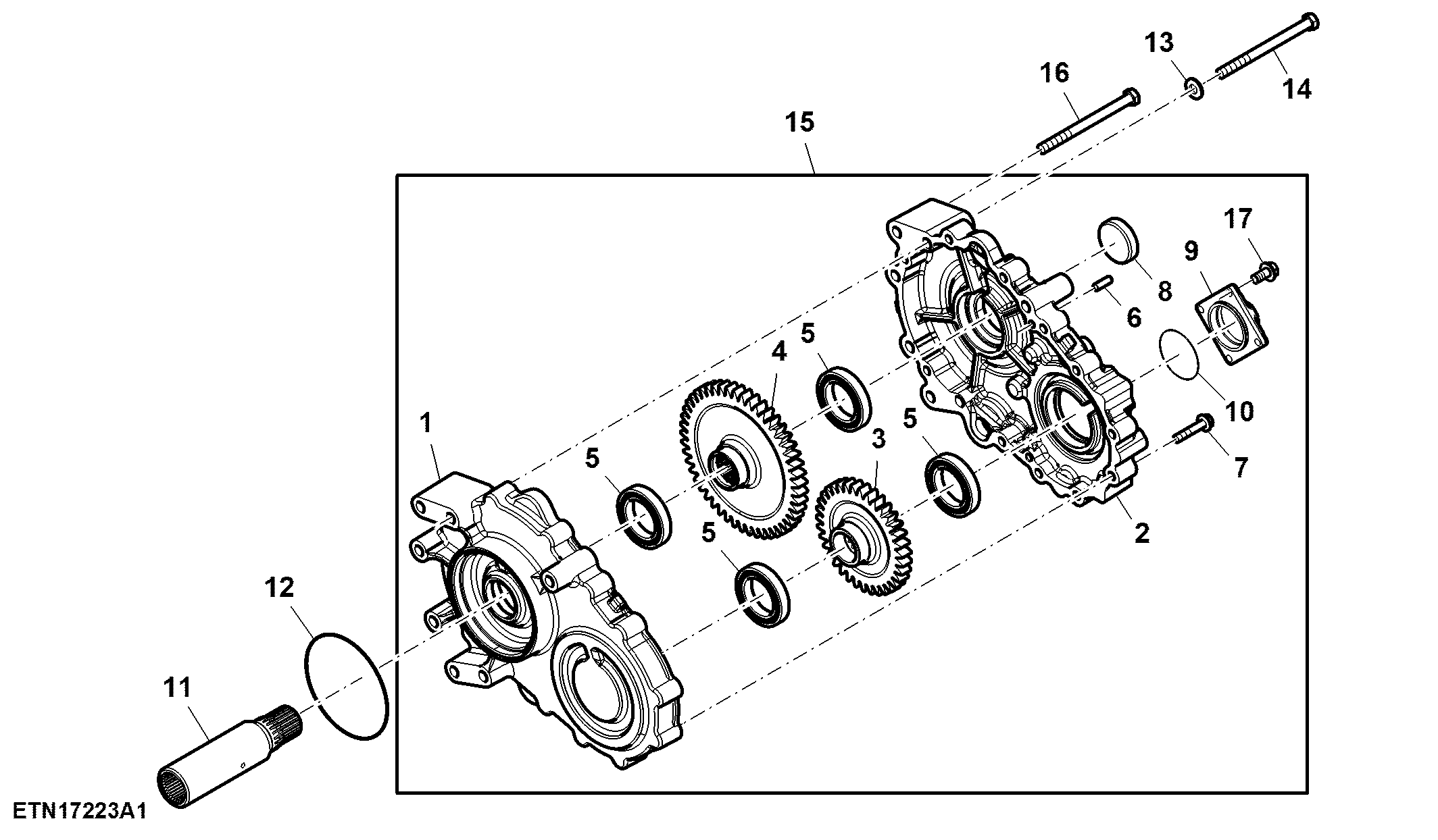 Parallel Shaft , Steering Pump Drive, W/ Rear PTO, 100 cc ( - 917100)