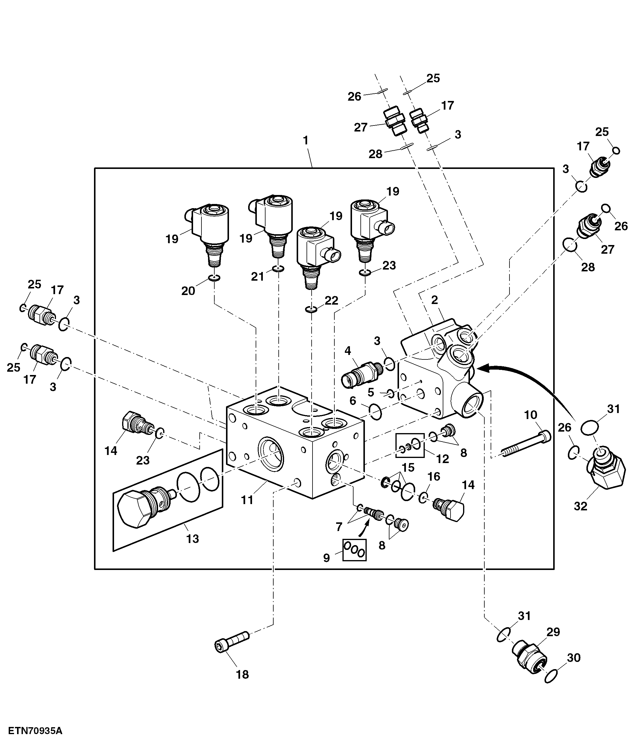 Control Valve, MFWD Axle, W/ TLS™ (652700 - )