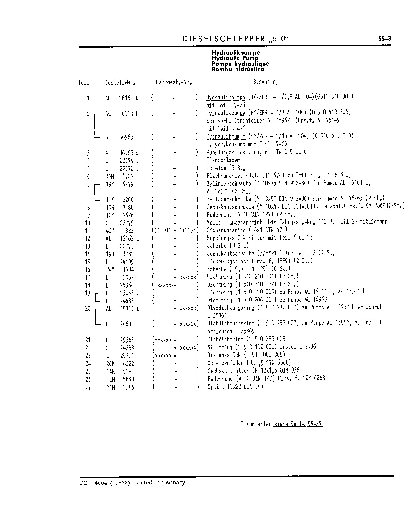Hydraulic Pump (Continued)