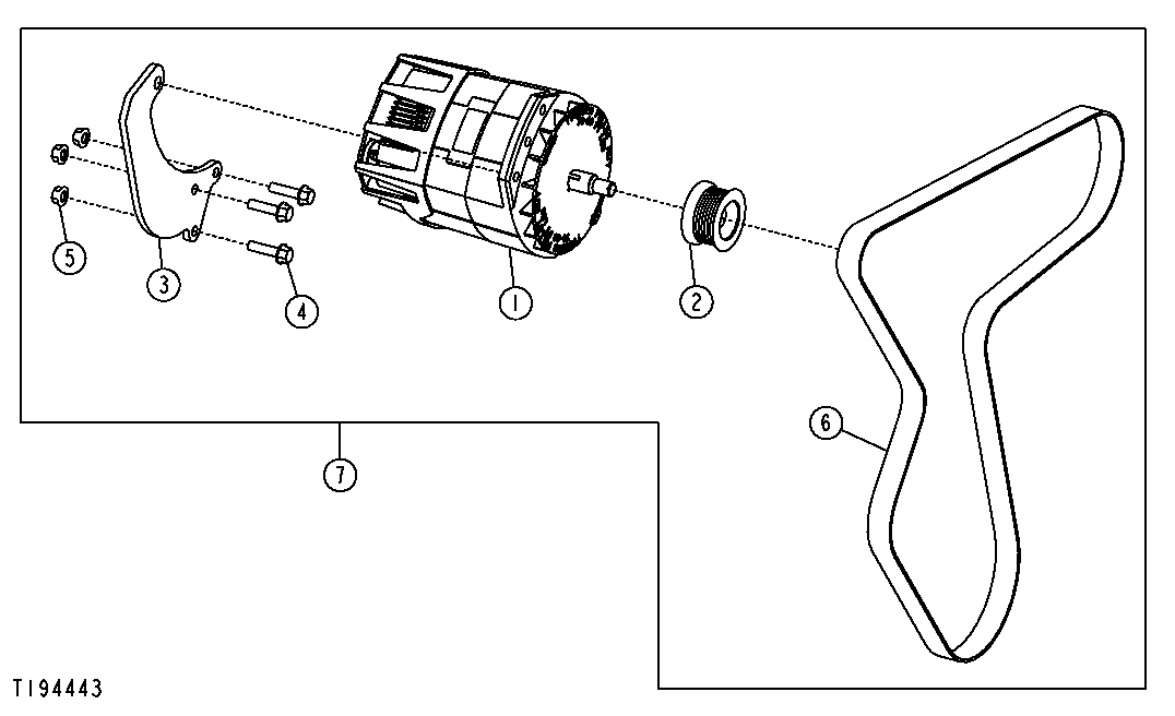 HARSH ENVIRONMENT ALTERNATOR MOUNTING BRACKETS AND BELT (100 AMP)