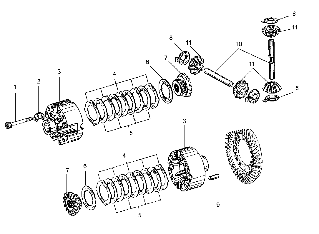 MFWD-AXLE, MULTIPLE DISK SELF-LOCK DIFFERENTIAL TYPE (APL350)