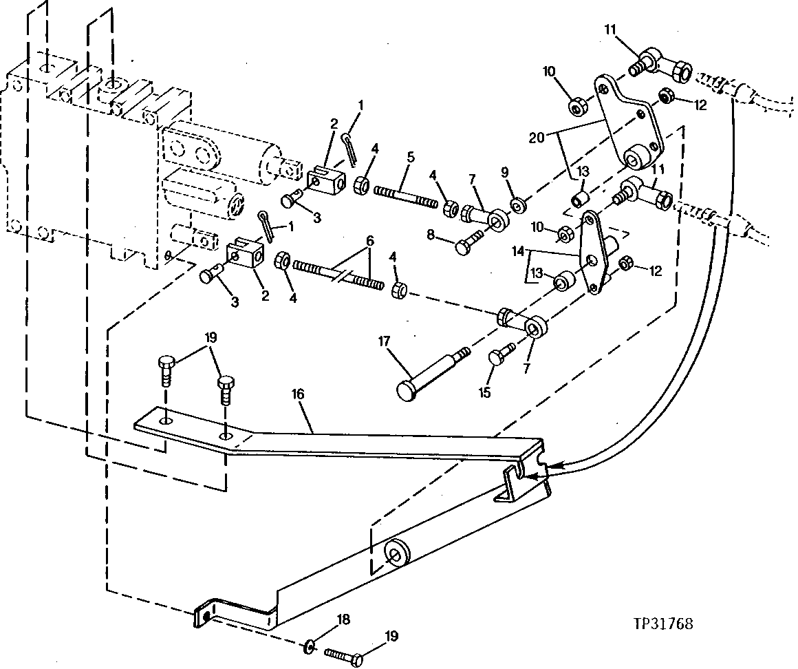 TRANSMISSION SHIFT CONTROL LINKAGE AND BRACKET (527061 - )