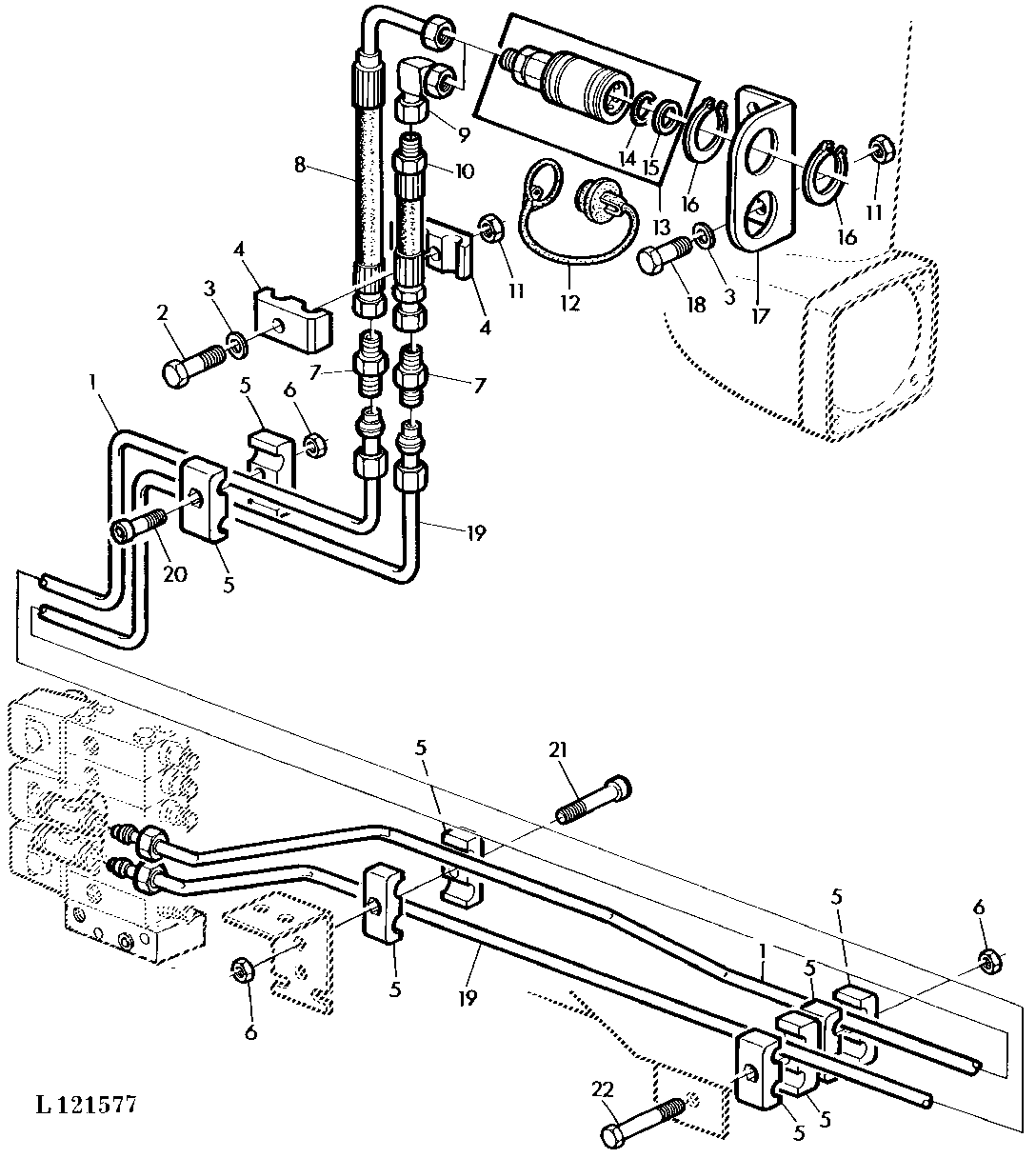 OIL LINES/QUICK COUPLERS FRONT (FRONT HITCH)