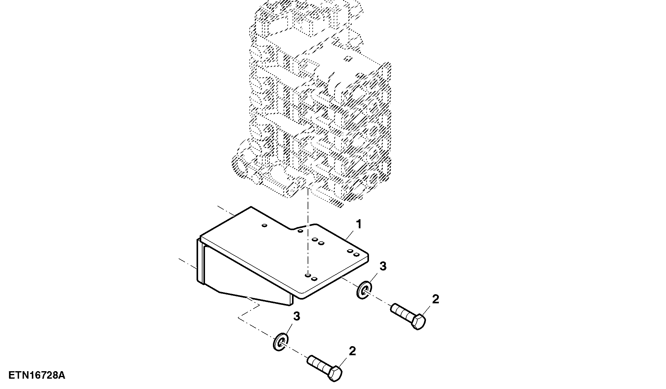 Rear SCV Mounting Parts, Fixed Drawbar, W/O Hitch