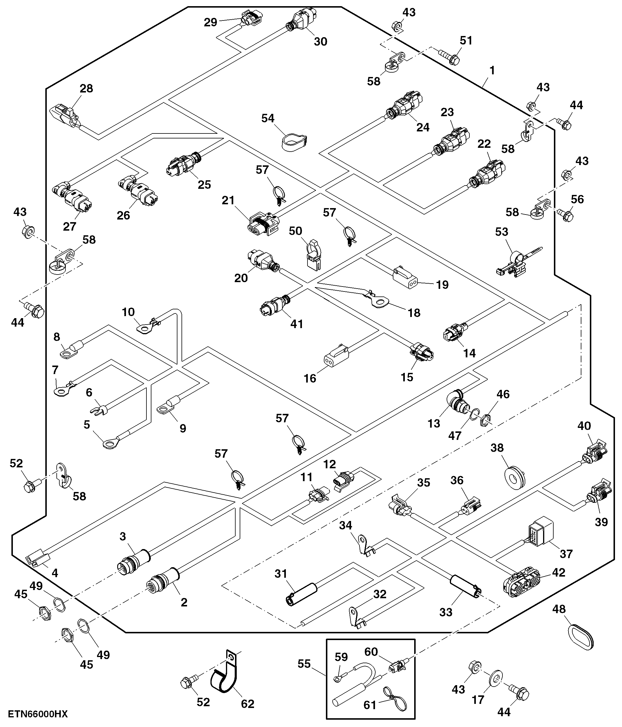 Engine Wiring Harness, Interim Tier 4 (1 of 2)