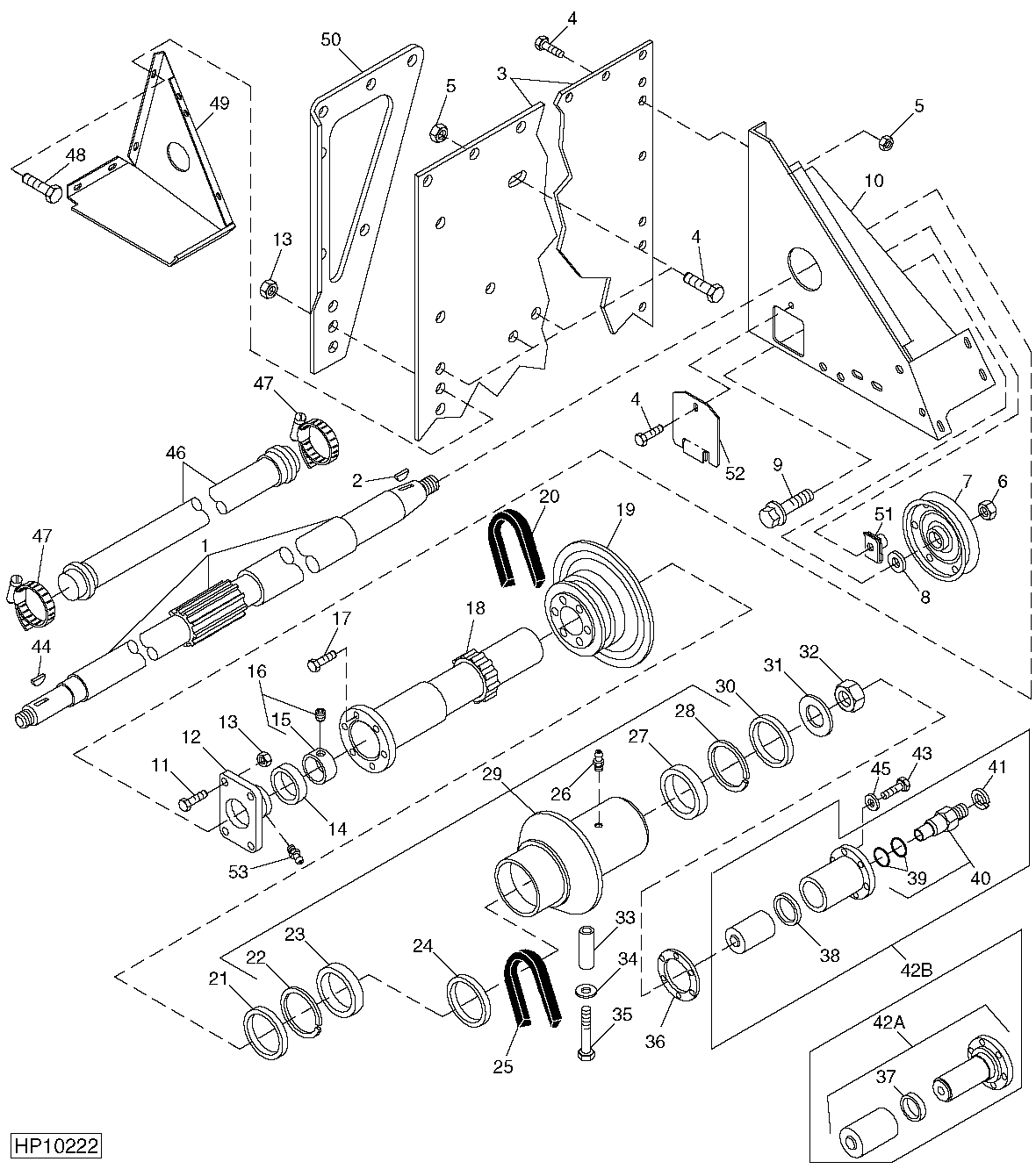 PRIMARY COUNTERSHAFT DRIVE SHAFT AND VARIABLE SHEAVE