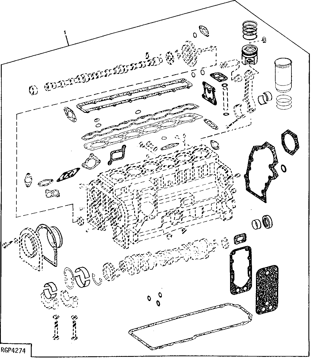 ENGINE OVERHAUL KIT(S) (STD/US BRGS, OR EXPANDED) (ENGINE SERIAL NO. 500000- )