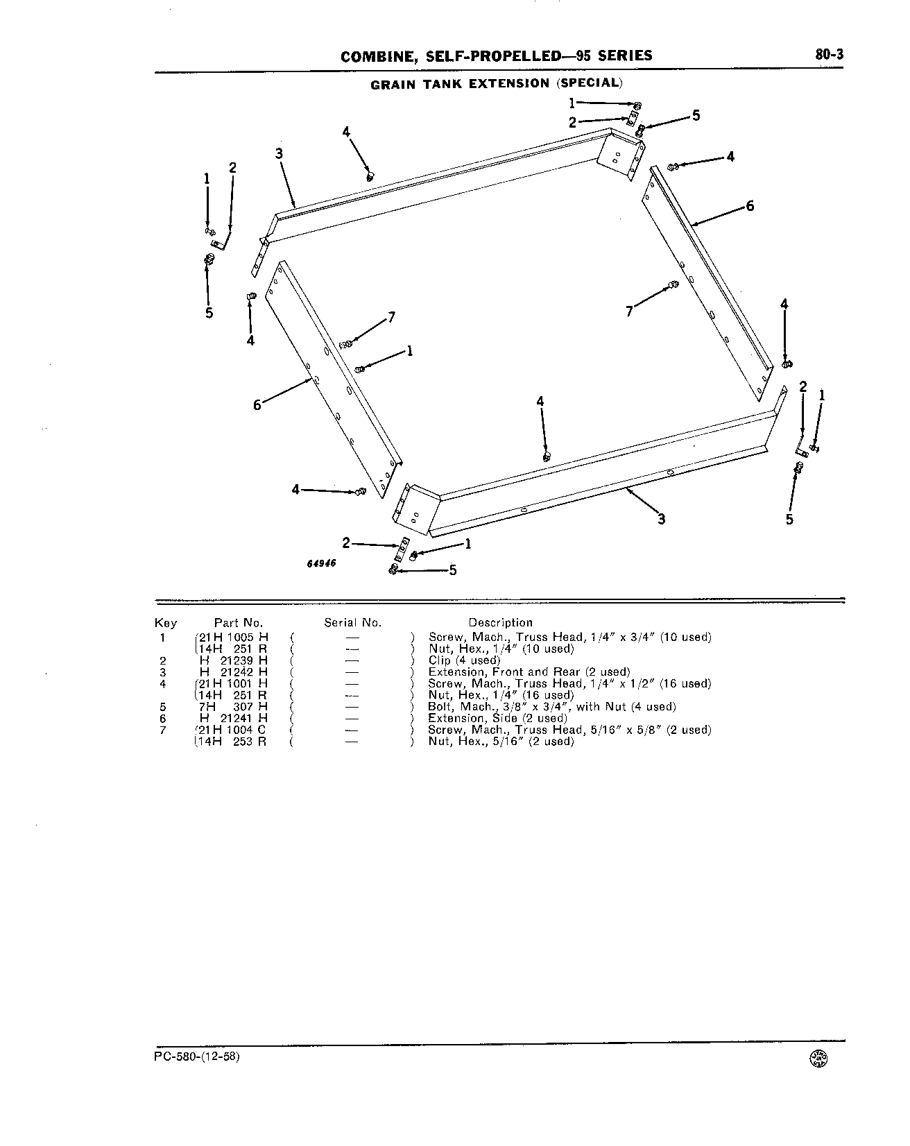 Grain Tank, Loading and Unloading Augers (Continued)