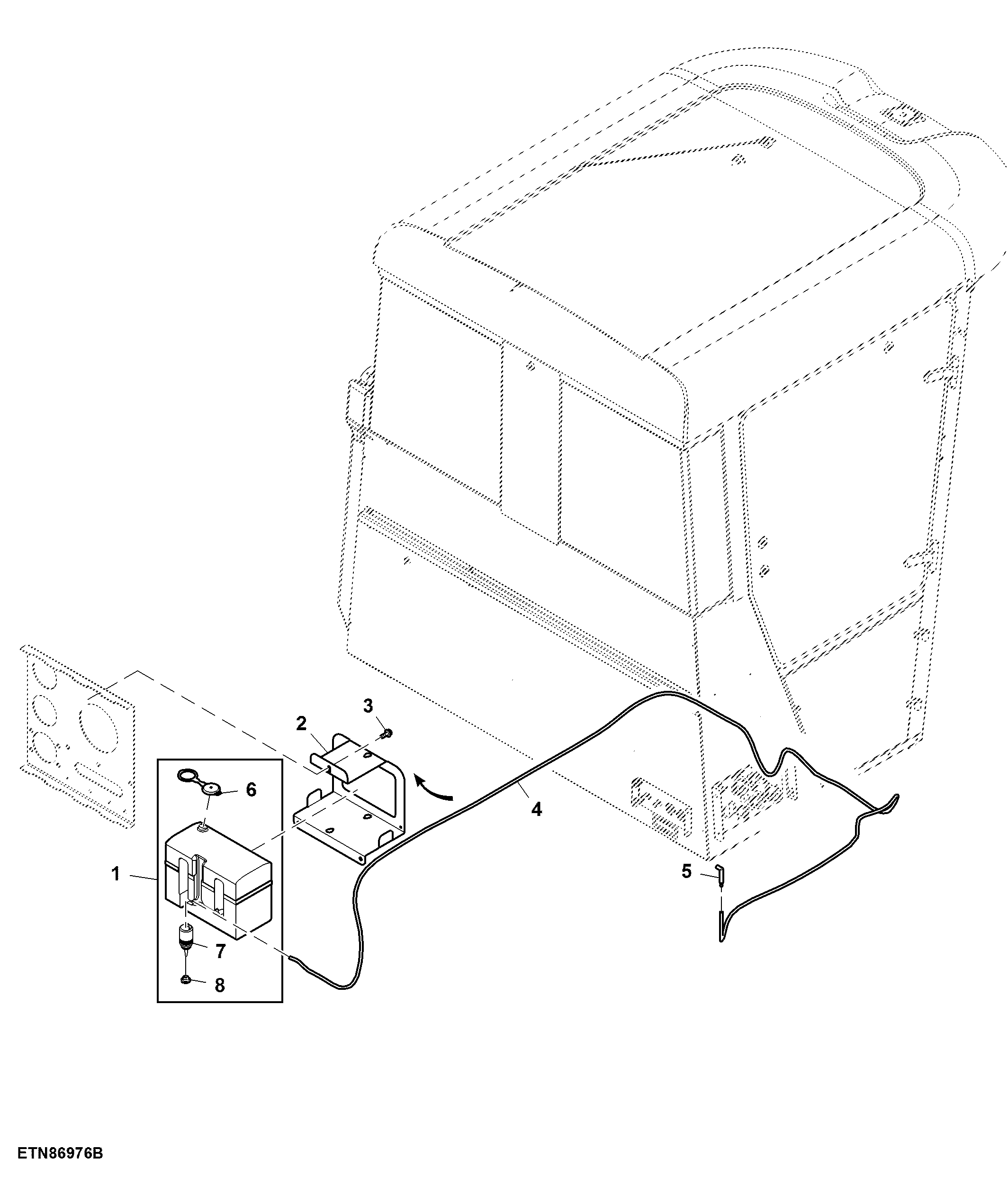 Windshield Washer Reservoir and Supply Hoses