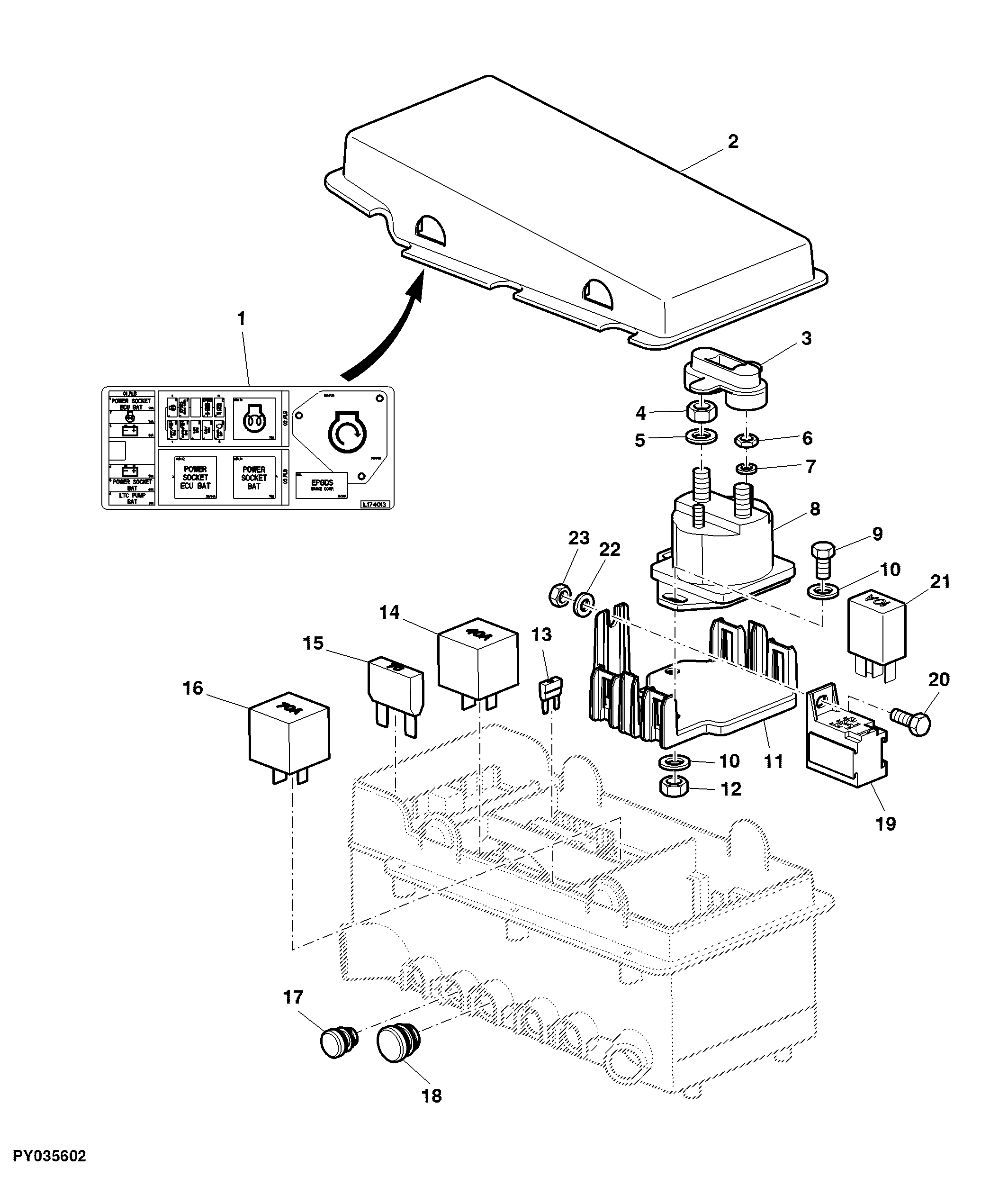 FUSES, RELAYS, LABEL FOR POWER SUPPLY HARNESS