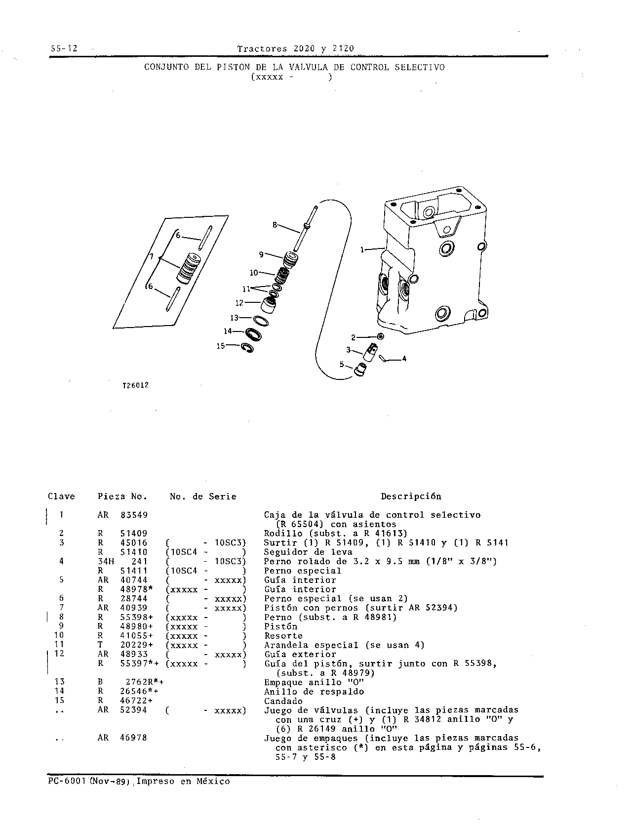 Valvula de Control Selectivo Piston