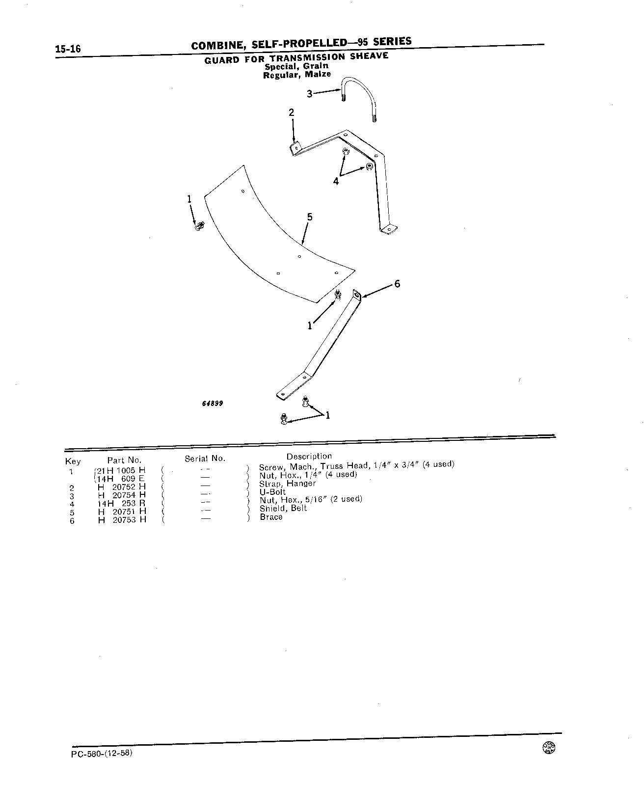 Main Wheel Axle Support, Transmission Clutch, Brakes, and Shields (Continued)
