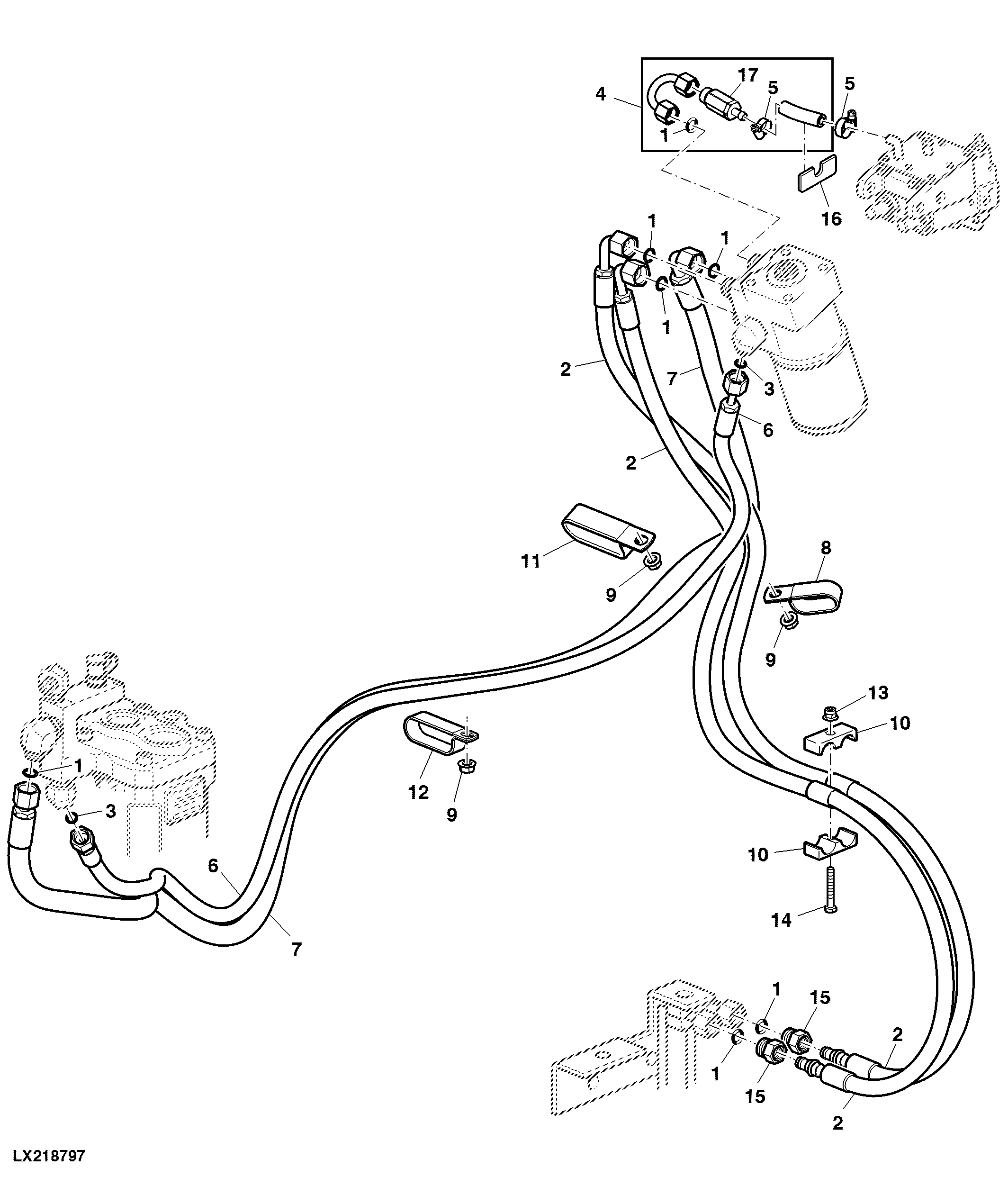 HYDROSTATIC STEERING, OIL LINES (OOS, STANDARD VERSION) HYDRAULIC PUMP 45CM3