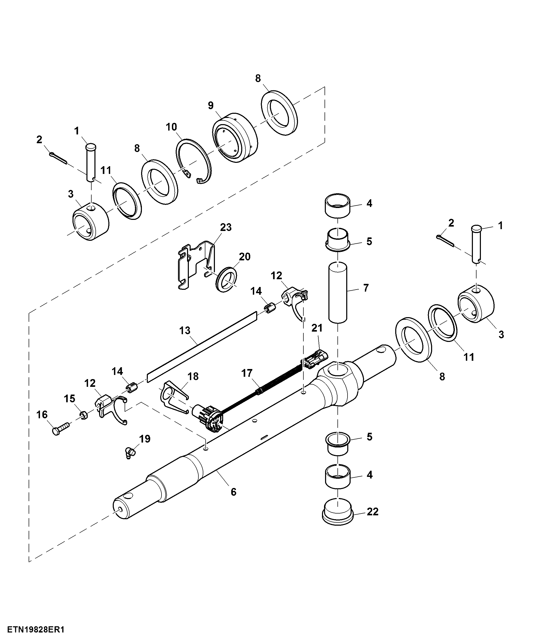 Draft Shaft, W/ Linear Position Sensor ( - 058000)