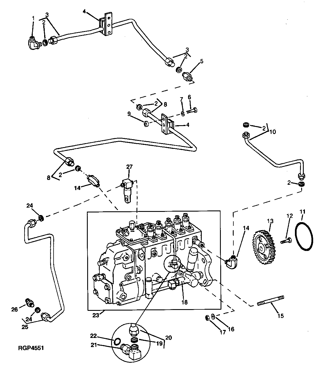Fuel Injection Pump, Fuel Control Lines And Lube Lines (6081)