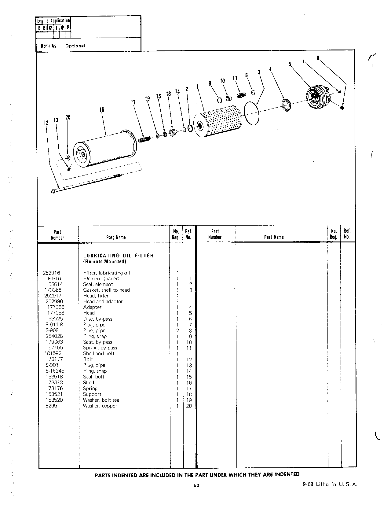 Section 20 - Cummins Engine Lubricating Oil Filter (Remote)