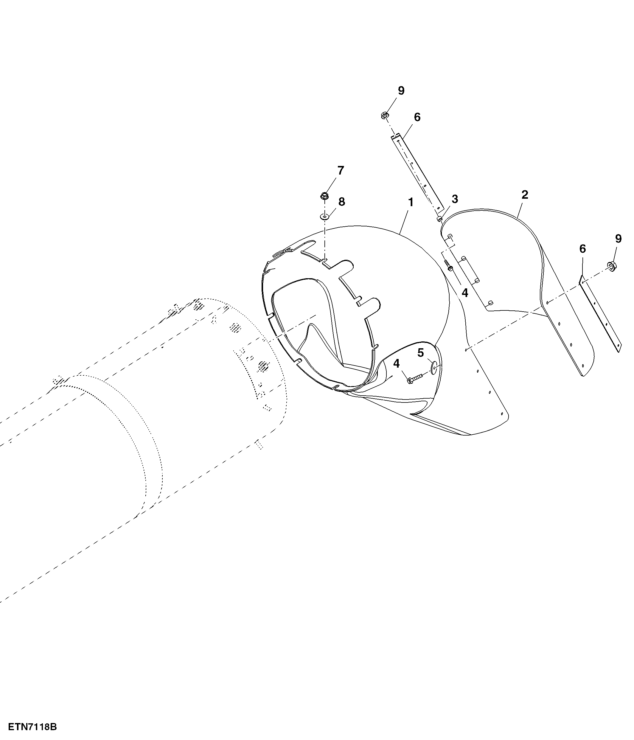 Unloading Auger Boot, High Unloading Rate, Standard, 3.3 and 3.8 bps