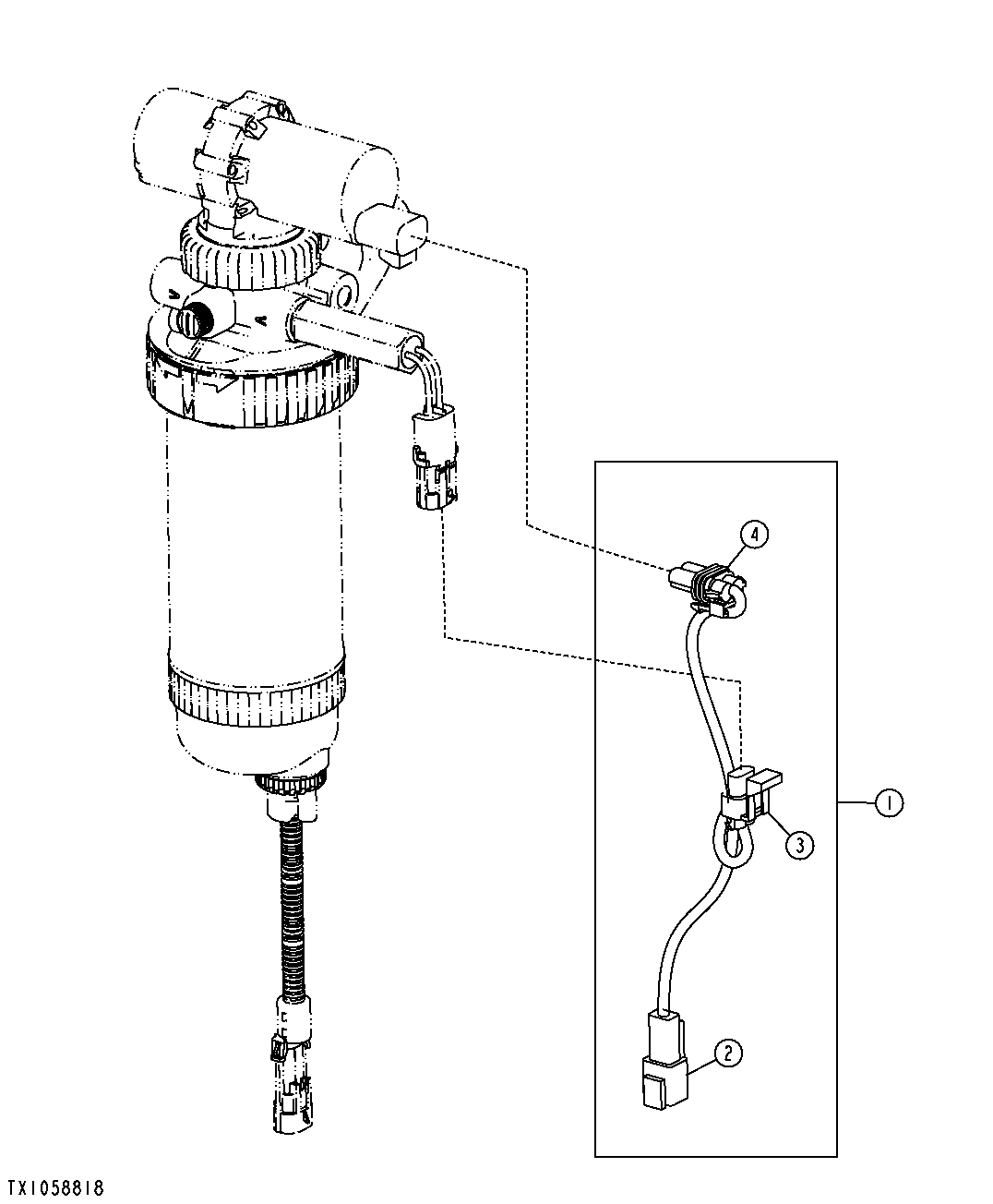 Water Separator with Electric Fuel Pump Wiring Harness
