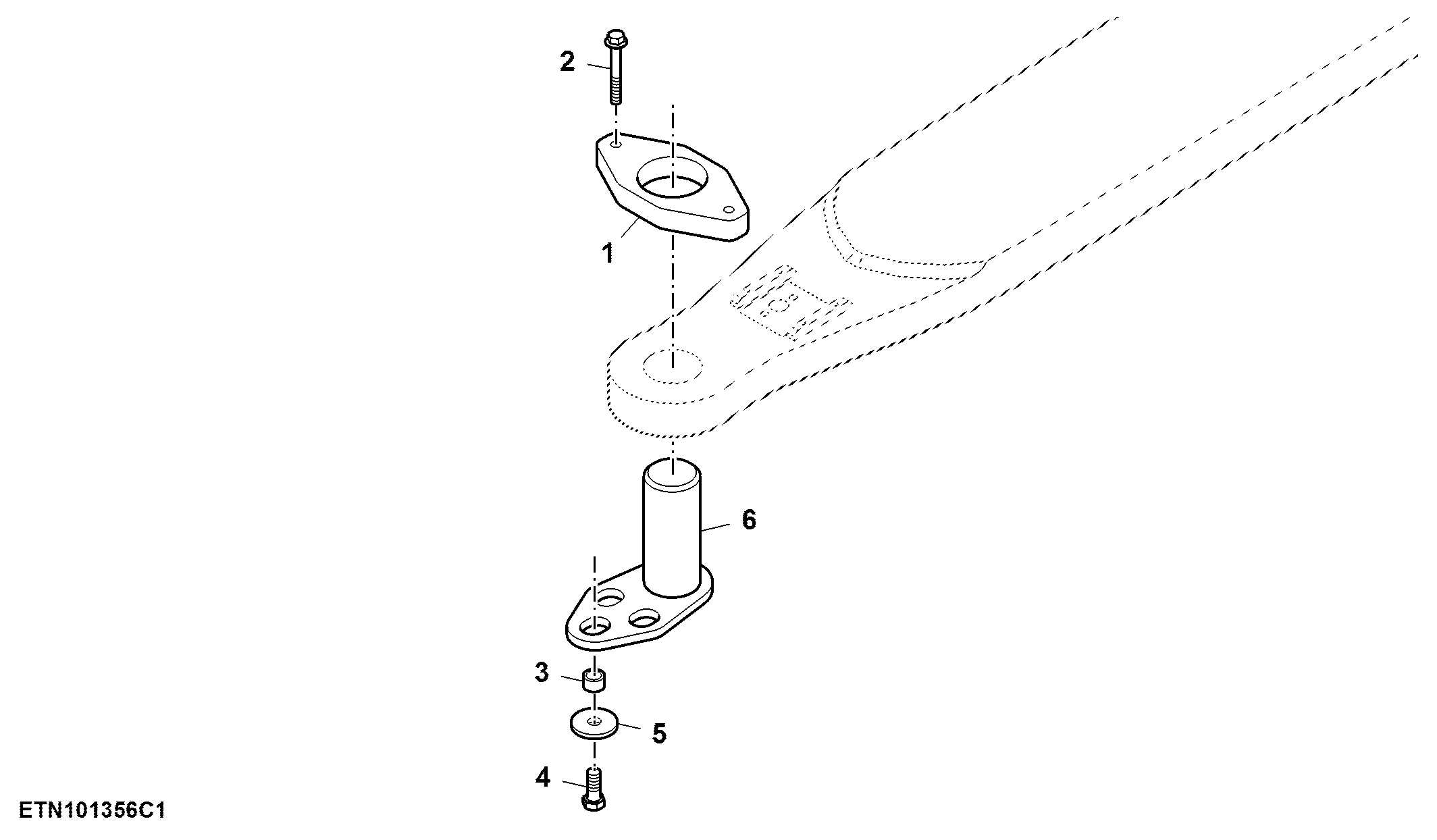 Front Drawbar Pin, W/ Drawbar Spacer (For Scraper)