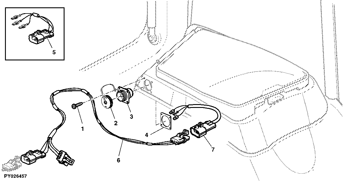 3-TERMINAL POWER OUTLET SOCKET (STORAGE COMPARTMENT ON L.H. FENDER)
